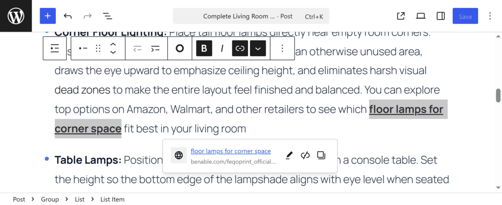 Step 1: Open Your Post & Select Link Text
